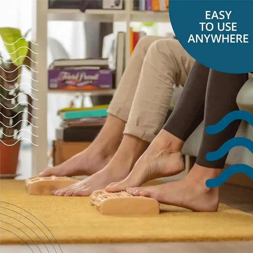 Wooden Foot Massage Roller Natural Manual Massager for Tired & Sore Feet.