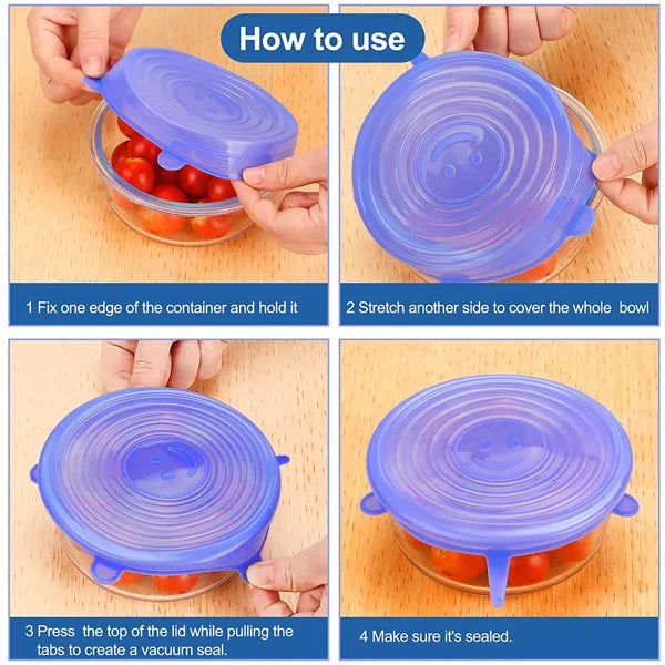 Multi-Purpose Silicone Spill Stopper Your Everyday Kitchen Helper(Pack of 6)