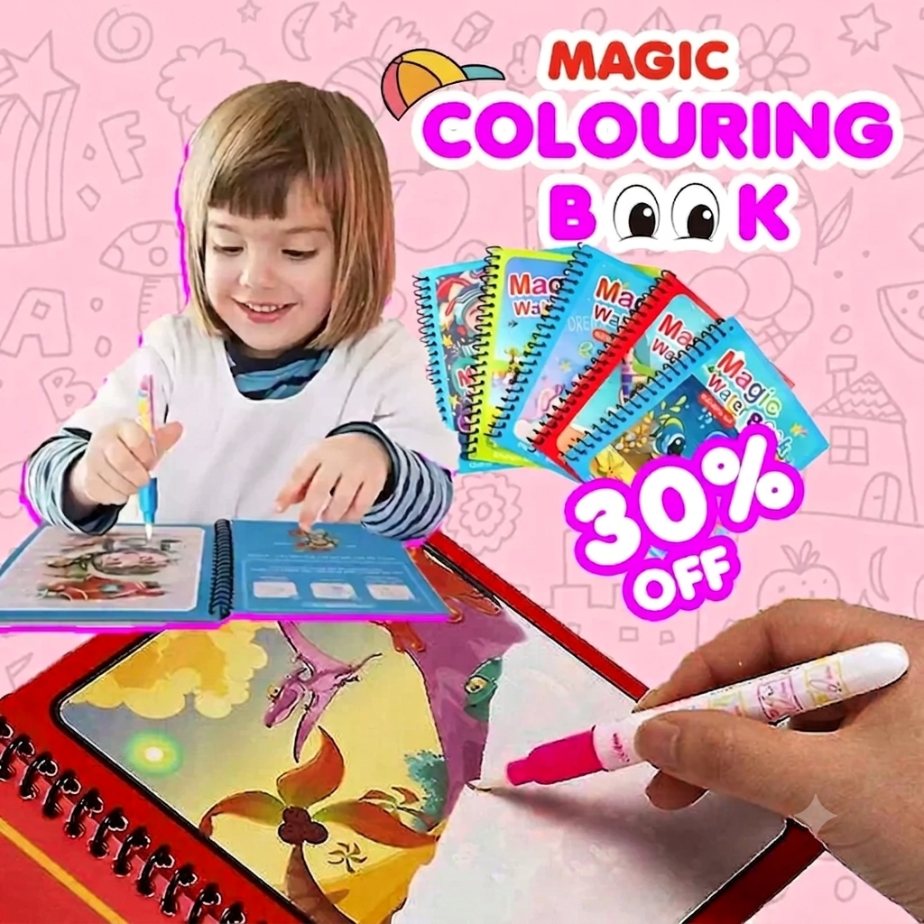 BUY 1 GET 1 FREE Reusable™️ Magic Water Painting & Drawing Board Book + Doodle pen.