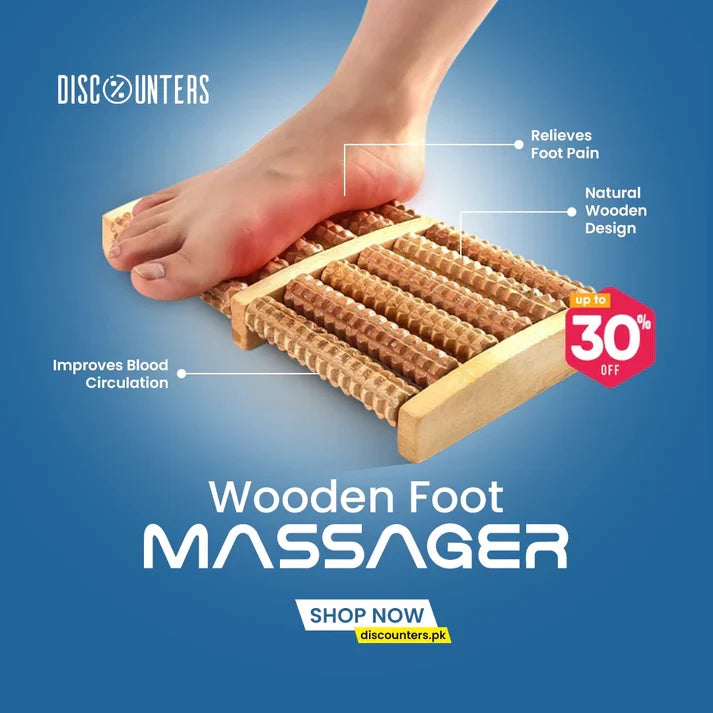 Wooden Foot Massage Roller Natural Manual Massager for Tired & Sore Feet.